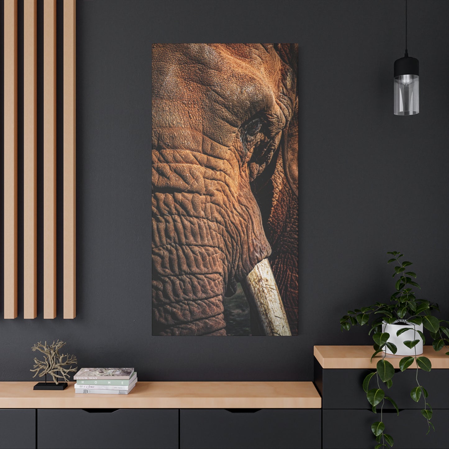 Canvas Print - Portrait of C'zar the Oldest African Elephant in North America