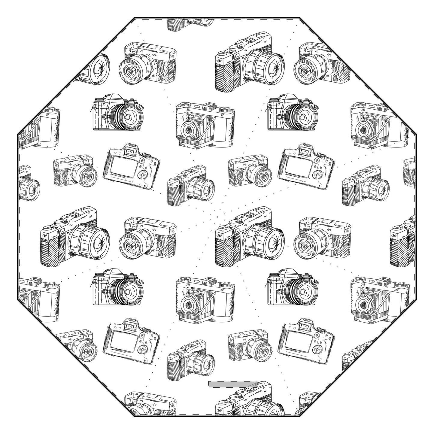 Sketched Cameras Semi-Automatic Foldable Umbrella